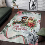 Marcus Garvey Christmas Area Rug Pride Glows Brightest Quote Watercolor Botanical Poinsettia