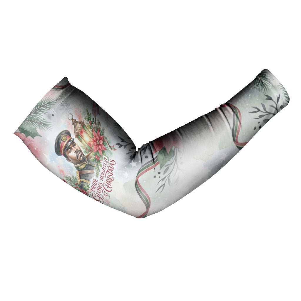 Marcus Garvey Christmas Arm Sleeves Pride Glows Brightest Quote Watercolor Botanical Poinsettia
