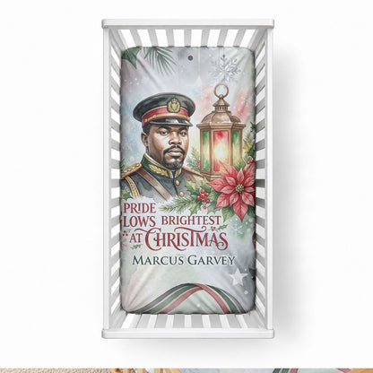 Marcus Garvey Christmas Baby Bed Cover Pride Glows Brightest Quote Watercolor Botanical Poinsettia