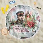 Marcus Garvey Christmas Beach Blanket Pride Glows Brightest Quote Watercolor Botanical Poinsettia