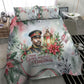 Marcus Garvey Christmas Bedding Set Pride Glows Brightest Quote Watercolor Botanical Poinsettia