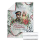 Marcus Garvey Christmas Blanket Pride Glows Brightest Quote Watercolor Botanical Poinsettia