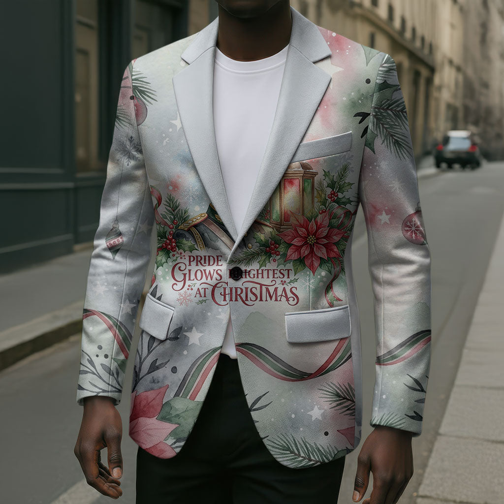Marcus Garvey Christmas Blazer Pride Glows Brightest Quote Watercolor Botanical Poinsettia