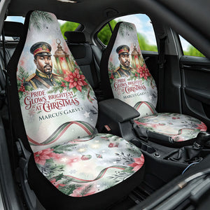 Marcus Garvey Christmas Car Seat Cover Pride Glows Brightest Quote Watercolor Botanical Poinsettia