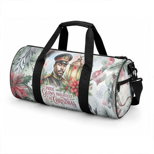 Marcus Garvey Christmas Duffle Bag Pride Glows Brightest Quote Watercolor Botanical Poinsettia