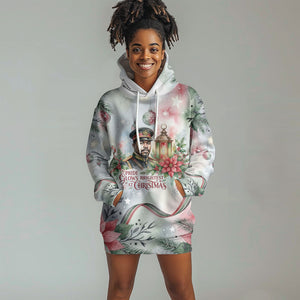 Marcus Garvey Christmas Hoodie Dress Pride Glows Brightest Quote Watercolor Botanical Poinsettia