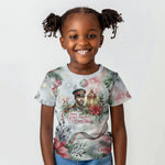 Marcus Garvey Christmas Kid T shirt Pride Glows Brightest Quote Watercolor Botanical Poinsettia