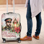 Marcus Garvey Christmas Luggage Cover Pride Glows Brightest Quote Watercolor Botanical Poinsettia