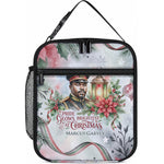 Marcus Garvey Christmas Lunch Bag Pride Glows Brightest Quote Watercolor Botanical Poinsettia