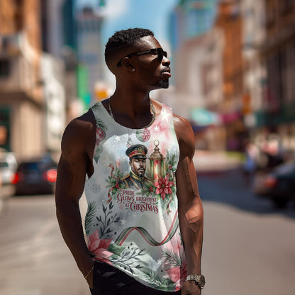Marcus Garvey Christmas Men Tank Top Pride Glows Brightest Quote Watercolor Botanical Poinsettia