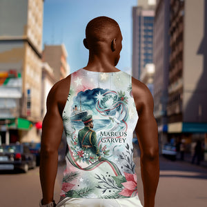 Marcus Garvey Christmas Men Tank Top Pride Glows Brightest Quote Watercolor Botanical Poinsettia