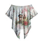 Marcus Garvey Christmas Off Shoulder Wrap Waist Top Pride Glows Brightest Quote Watercolor Botanical Poinsettia