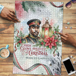 Marcus Garvey Christmas Puzzle Pride Glows Brightest Quote Watercolor Botanical Poinsettia
