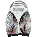 Marcus Garvey Christmas Sherpa Hoodie Pride Glows Brightest Quote Watercolor Botanical Poinsettia