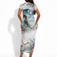 Marcus Garvey Christmas Short Sleeve Bodycon Dress Pride Glows Brightest Quote Watercolor Botanical Poinsettia