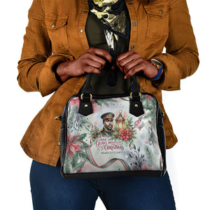 Marcus Garvey Christmas Shoulder Handbag Pride Glows Brightest Quote Watercolor Botanical Poinsettia