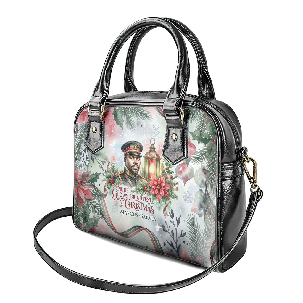 Marcus Garvey Christmas Shoulder Handbag Pride Glows Brightest Quote Watercolor Botanical Poinsettia