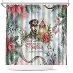 Marcus Garvey Christmas Shower Curtain Pride Glows Brightest Quote Watercolor Botanical Poinsettia