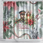 Marcus Garvey Christmas Shower Curtain Pride Glows Brightest Quote Watercolor Botanical Poinsettia