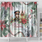 Marcus Garvey Christmas Shower Curtain Pride Glows Brightest Quote Watercolor Botanical Poinsettia