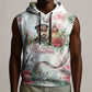 Marcus Garvey Christmas Sleeveless Hoodie Pride Glows Brightest Quote Watercolor Botanical Poinsettia