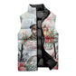 Marcus Garvey Christmas Sleeveless Puffer Jacket Pride Glows Brightest Quote Watercolor Botanical Poinsettia