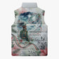 Marcus Garvey Christmas Sleeveless Puffer Jacket Pride Glows Brightest Quote Watercolor Botanical Poinsettia