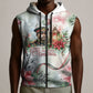 Marcus Garvey Christmas Sleeveless Zip Hoodie Pride Glows Brightest Quote Watercolor Botanical Poinsettia