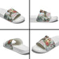 Marcus Garvey Christmas Slide Sandals Pride Glows Brightest Quote Watercolor Botanical Poinsettia