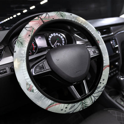 Marcus Garvey Christmas Steering Wheel Cover Pride Glows Brightest Quote Watercolor Botanical Poinsettia