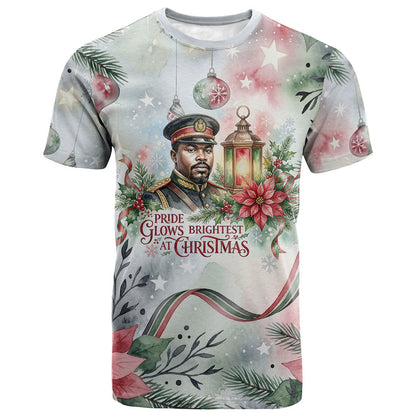 Marcus Garvey Christmas T shirt Pride Glows Brightest Quote Watercolor Botanical Poinsettia