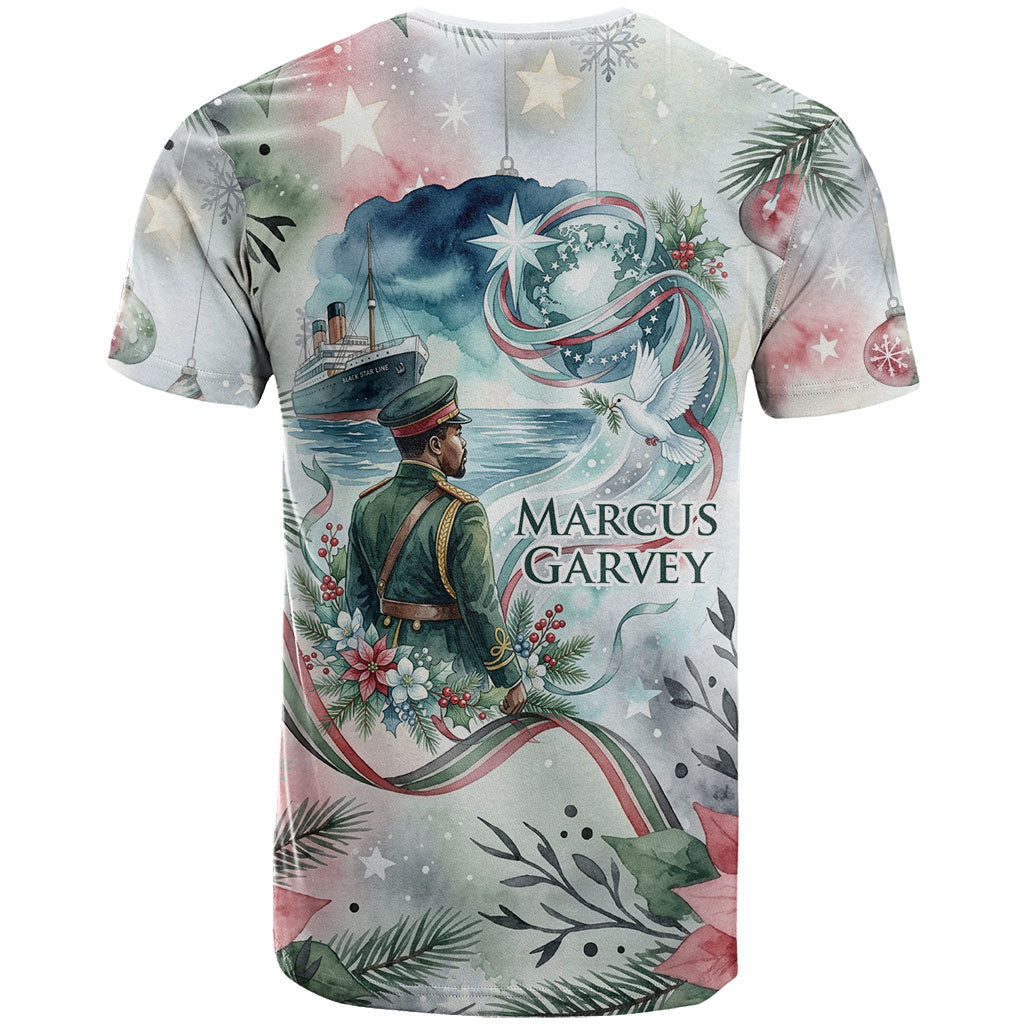 Marcus Garvey Christmas T shirt Pride Glows Brightest Quote Watercolor Botanical Poinsettia