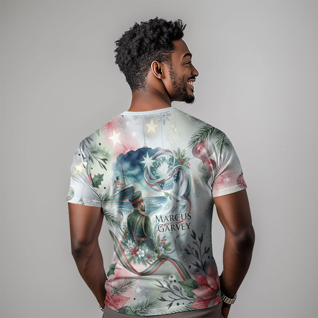 Marcus Garvey Christmas T shirt Pride Glows Brightest Quote Watercolor Botanical Poinsettia