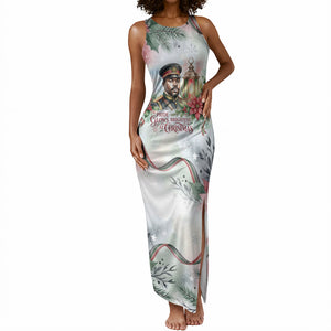 Marcus Garvey Christmas Tank Maxi Dress Pride Glows Brightest Quote Watercolor Botanical Poinsettia