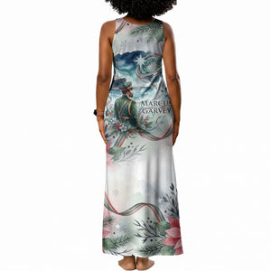 Marcus Garvey Christmas Tank Maxi Dress Pride Glows Brightest Quote Watercolor Botanical Poinsettia