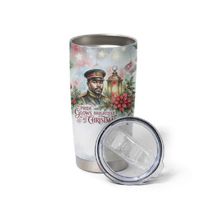 Marcus Garvey Christmas Tumbler Cup Pride Glows Brightest Quote Watercolor Botanical Poinsettia
