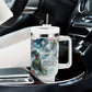 Marcus Garvey Christmas Tumbler With Handle Pride Glows Brightest Quote Watercolor Botanical Poinsettia
