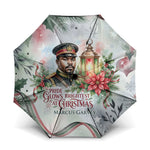 Marcus Garvey Christmas Umbrella Pride Glows Brightest Quote Watercolor Botanical Poinsettia