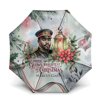 Marcus Garvey Christmas Umbrella Pride Glows Brightest Quote Watercolor Botanical Poinsettia