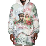 Marcus Garvey Christmas Wearable Blanket Hoodie Pride Glows Brightest Quote Watercolor Botanical Poinsettia