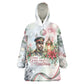 Marcus Garvey Christmas Wearable Blanket Hoodie Pride Glows Brightest Quote Watercolor Botanical Poinsettia