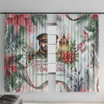 Marcus Garvey Christmas Window Curtain Pride Glows Brightest Quote Watercolor Botanical Poinsettia