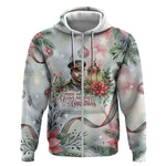 Marcus Garvey Christmas Zip Hoodie Pride Glows Brightest Quote Watercolor Botanical Poinsettia