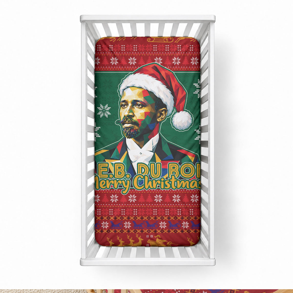 W.E.B. Du Bois Christmas Baby Bed Cover Inspirational Liberty Quote Ugly Knitted Pattern Festive