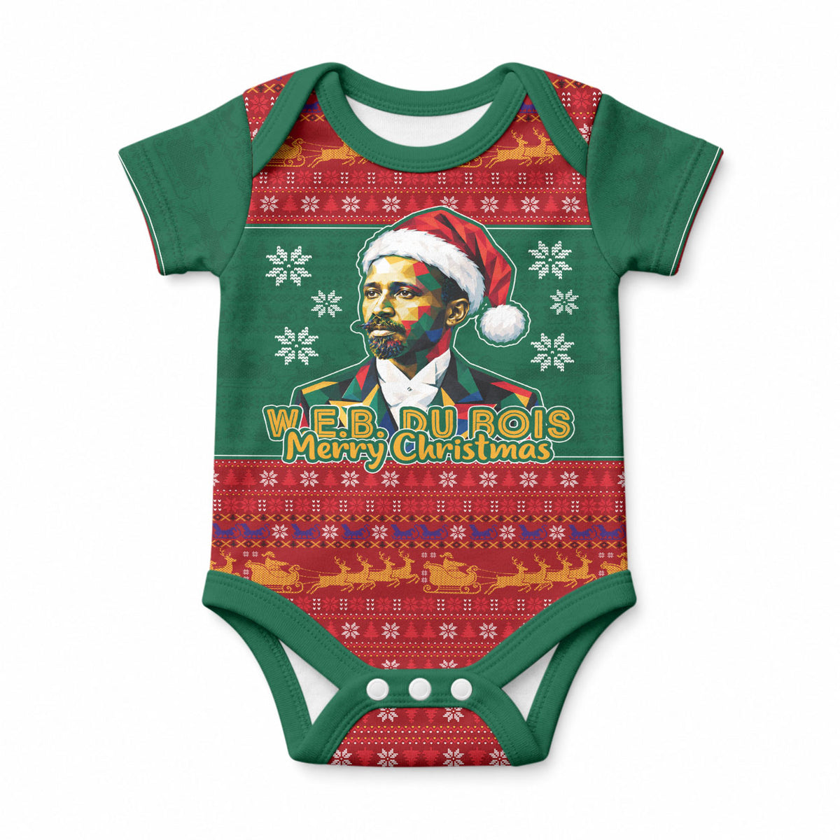 W.E.B. Du Bois Christmas Baby Onesie Inspirational Liberty Quote Ugly Knitted Pattern Festive