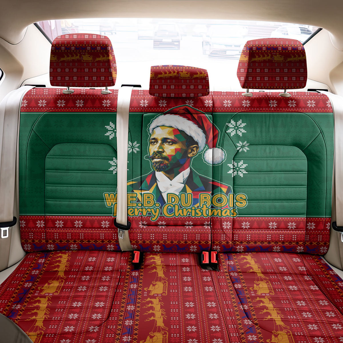 W.E.B. Du Bois Christmas Back Car Seat Cover Inspirational Liberty Quote Ugly Knitted Pattern Festive