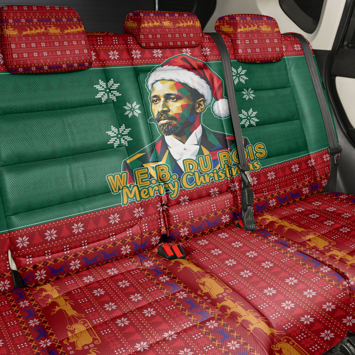 W.E.B. Du Bois Christmas Back Car Seat Cover Inspirational Liberty Quote Ugly Knitted Pattern Festive