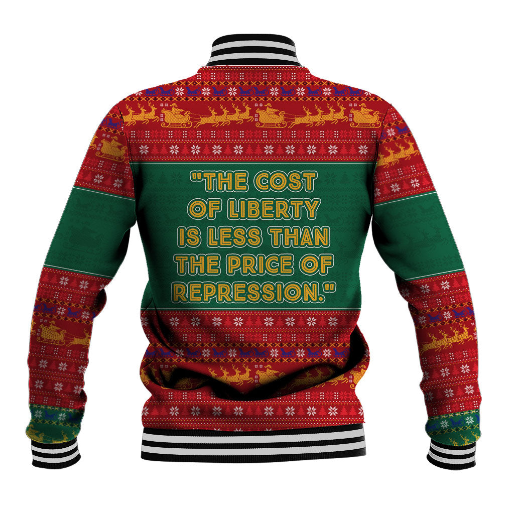 W.E.B. Du Bois Christmas Baseball Jacket Inspirational Liberty Quote Ugly Knitted Pattern Festive