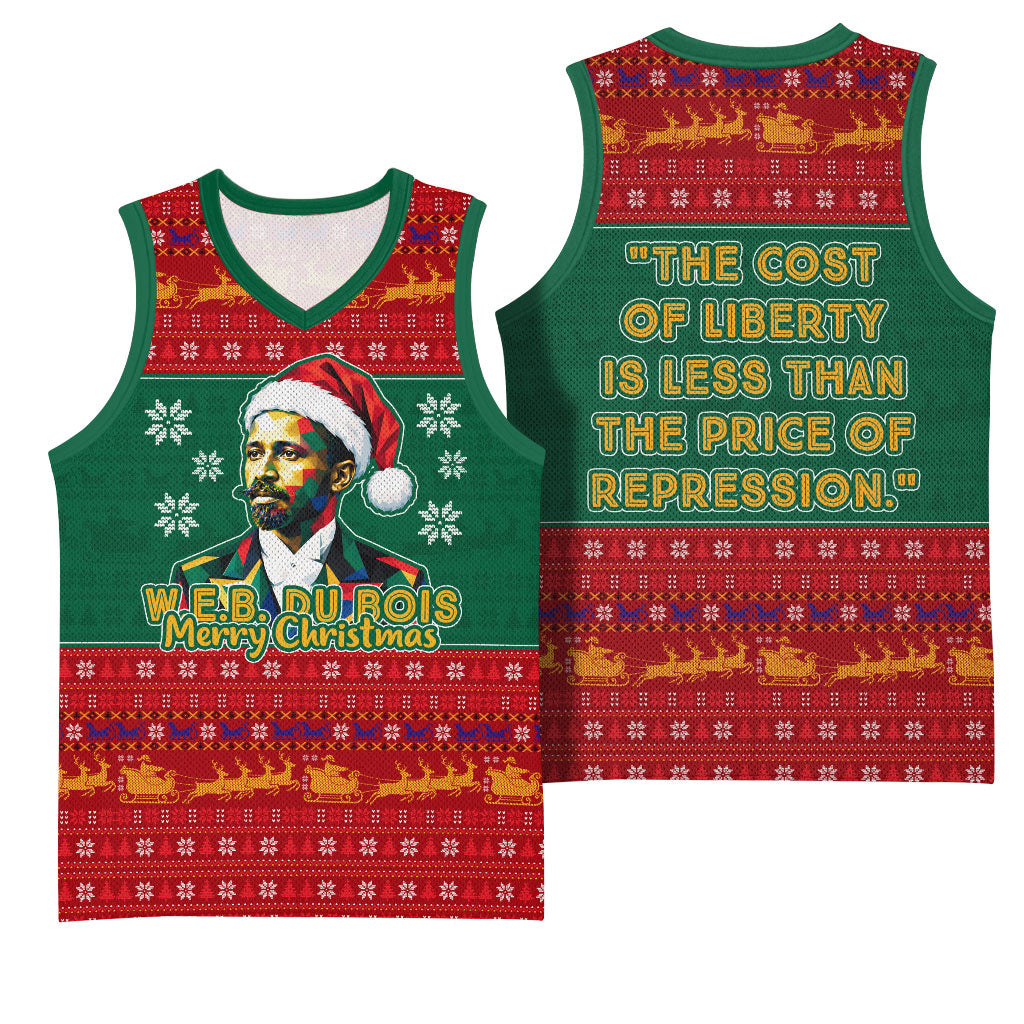 W.E.B. Du Bois Christmas Basketball Jersey Inspirational Liberty Quote Ugly Knitted Pattern Festive