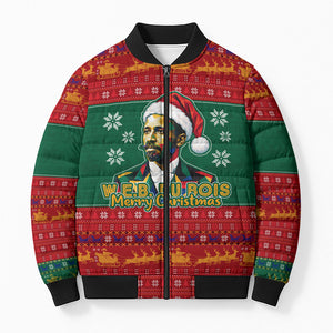 W.E.B. Du Bois Christmas Bomber Puffer Jacket Inspirational Liberty Quote Ugly Knitted Pattern Festive